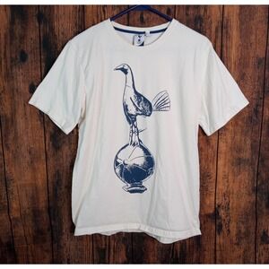 Tottenham Hotspur Official Merchandise Mens Small Cream Graphic T-Shirt Spurs